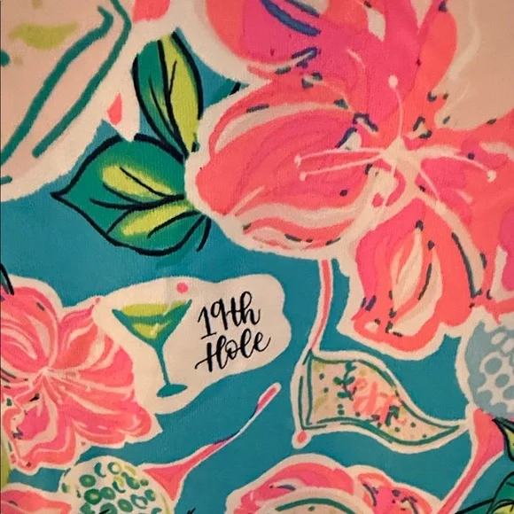 Lulu-B Pink and Blue Floral Golf Tank Top looks like Lily Pulitzer- medium M - Picture 4 of 7